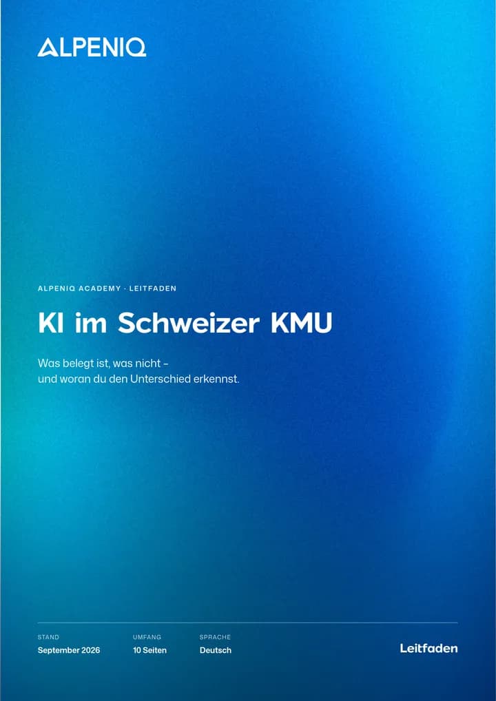 Deckblatt des Leitfadens «KI im Schweizer KMU»