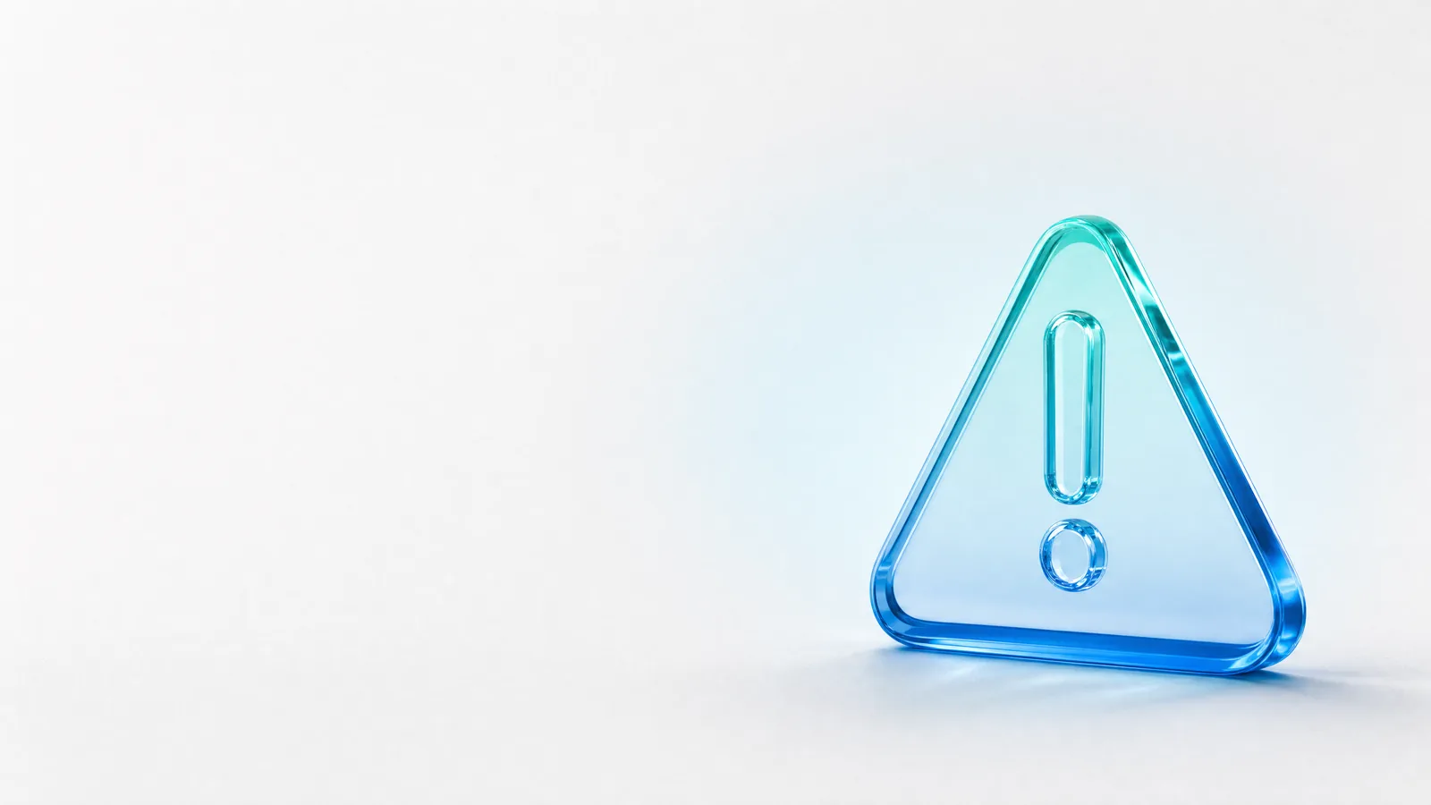 Abstract glass object in ALPENIQ blue: glass warning triangle