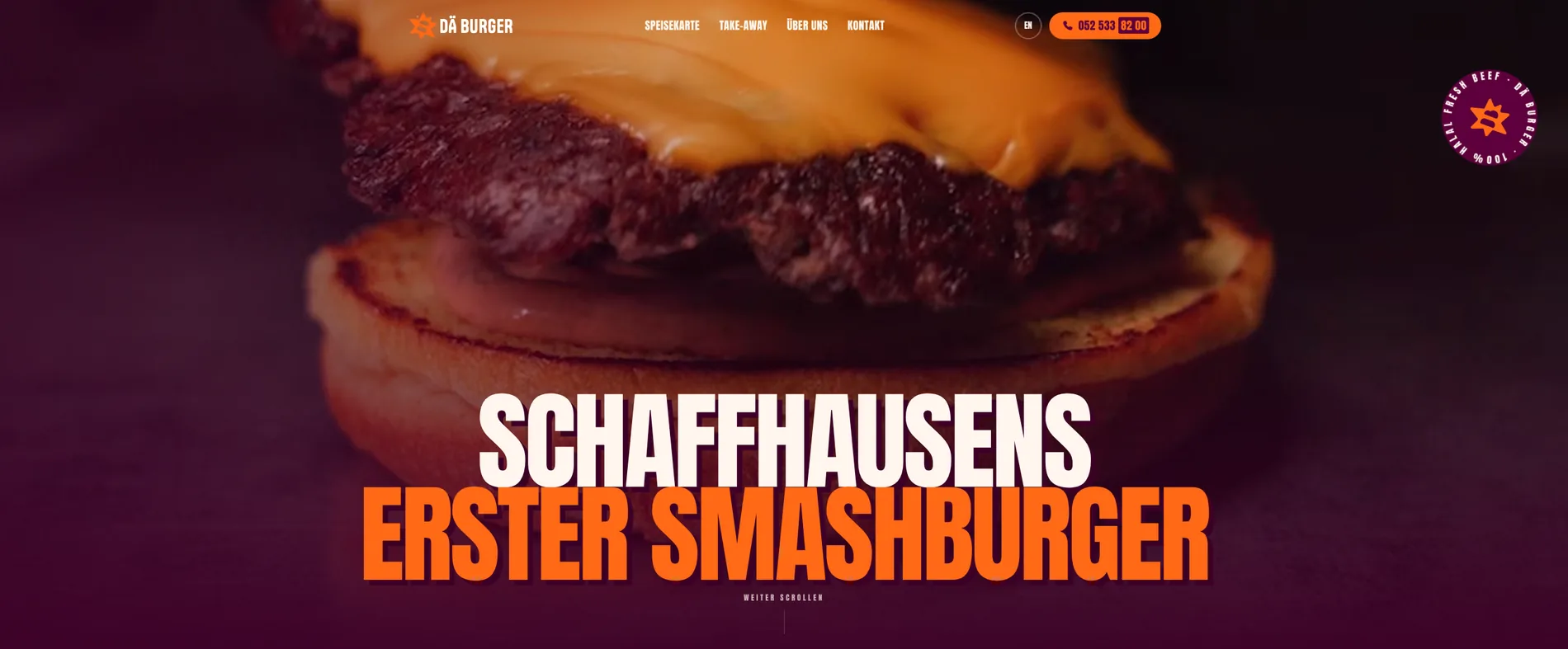Startseite von daburger.ch, gebaut von ALPENIQ