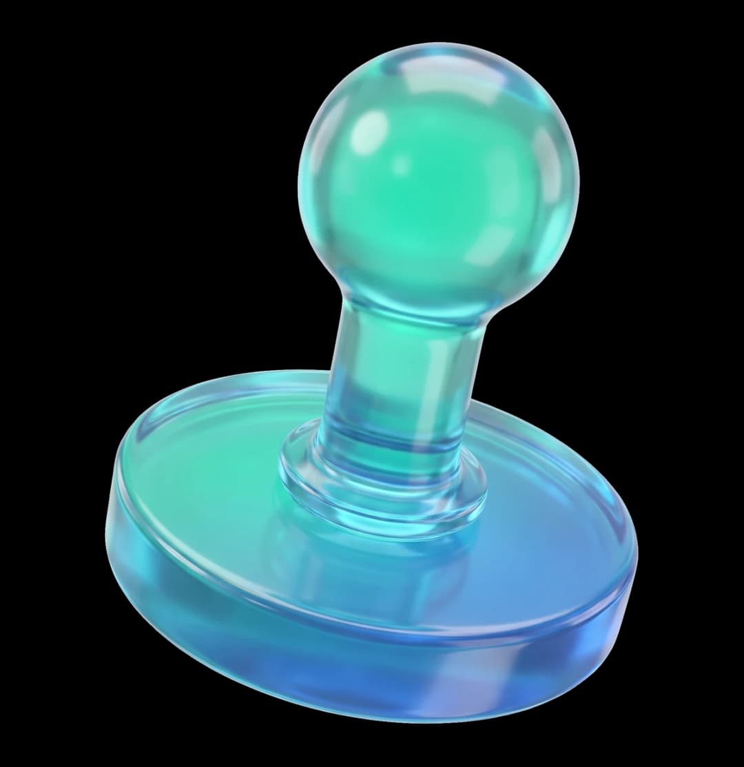 Glasobjekt: ein Stempel aus Glas